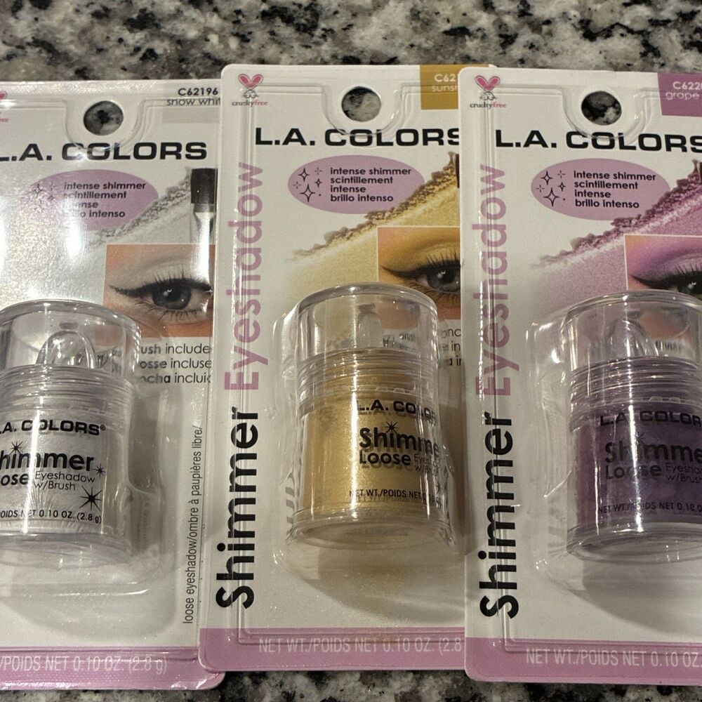 New L.A. COLORS Intense Shimmer Loose Eye Shadow (Sealed) -  Set 3 pack